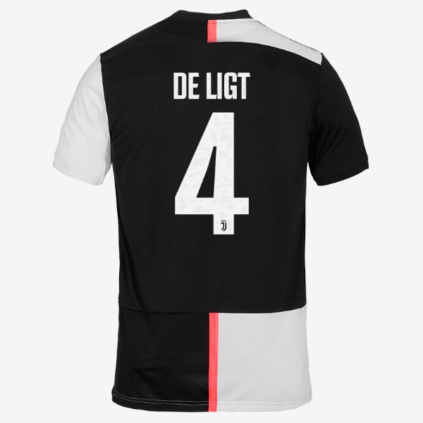 Camiseta Juventus NO.4 De Ligt 1ª Kit 2019 2020 Blanco Negro